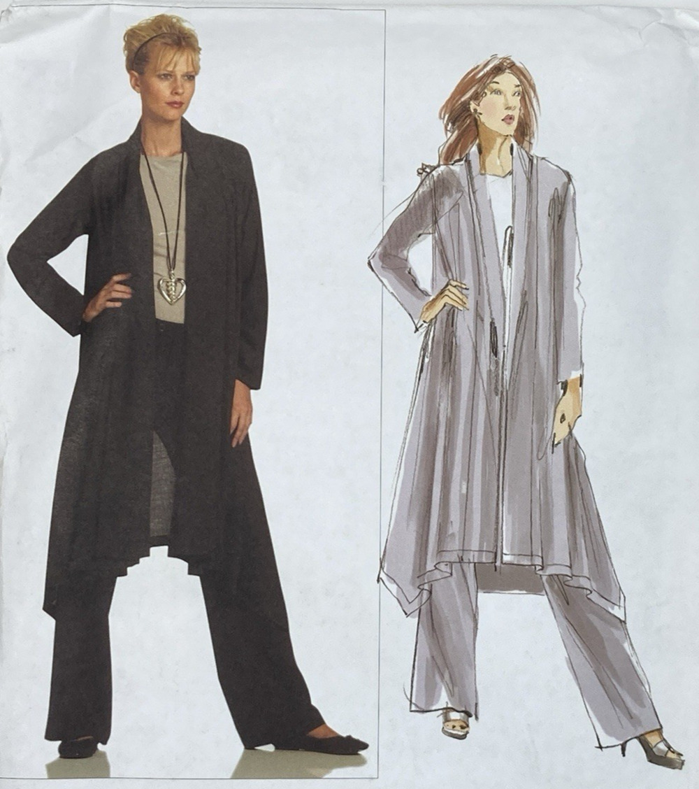 Vogue V1022 Issey Miyake Designer Duster Jacket Pants Pattern L-XXL Uncut '07